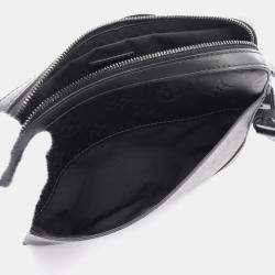 Louis Vuitton Duo Messenger Black Monogram Shadow Leather Crossbody Bag