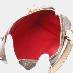 Louis Vuitton Speedy Bandouliere 20 Beige Monogram Canvas Top Handle Bag