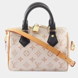 Louis Vuitton Speedy Bandouliere 20 Beige Monogram Canvas Top Handle Bag