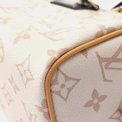Louis Vuitton Speedy Bandouliere 20 Beige Monogram Canvas Top Handle Bag