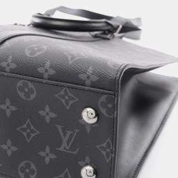 Pre Owned Louis Vuitton Sac Plat 24H Black Monogram Eclipse Canvas Tote Bag