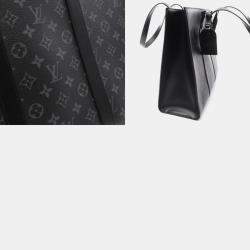Pre Owned Louis Vuitton Sac Plat 24H Black Monogram Eclipse Canvas Tote Bag