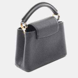 Pre Owned Louis Vuitton Capucines Mini Black Taurillon Clemence Leather Top Handle Bag