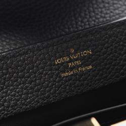 Pre Owned Louis Vuitton Capucines Mini Black Taurillon Clemence Leather Top Handle Bag