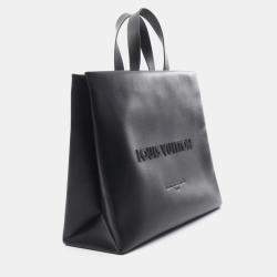 Louis Vuitton Shopper Tote MM Black Leather Tote Bag
