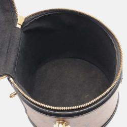 Pre Owned Louis Vuitton Cannes Brown Black Coated Canvas Leather Handbag
