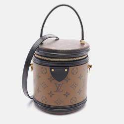 Louis Vuitton Cannes Brown Black Coated Canvas Leather Monogram Reverse  Handbag 