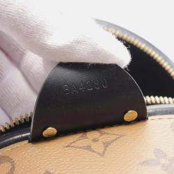 Pre Owned Louis Vuitton Cannes Brown Black Coated Canvas Leather Handbag