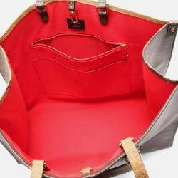 Louis Vuitton OnTheGo GM Brown Beige Coated Canvas Tote Bag