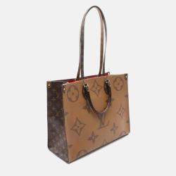 Louis Vuitton OnTheGo GM Brown Beige Coated Canvas Tote Bag