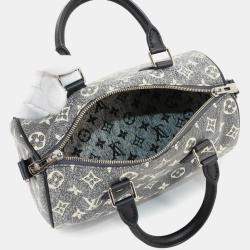 Louis Vuitton Monogram Jacquard Denim Speedy Bandouliere 25 2Way Hand Shoulder Bag Gray