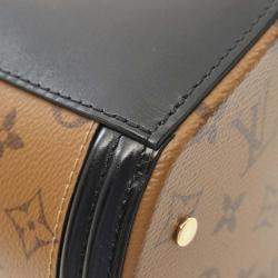 Pre Owned Louis Vuitton Cannes Brown Black Coated Canvas Leather Shoulder Bag