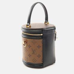 Pre Owned Louis Vuitton Cannes Brown Black Coated Canvas Leather Shoulder Bag