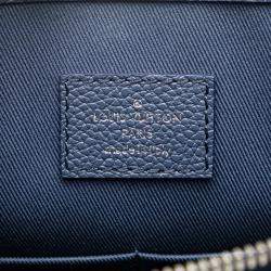 Pre Owned Louis Vuitton Sac Plat Navy Monogram Watercolor Grained Leather Shoulder Bag