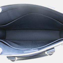 Pre Owned Louis Vuitton Sac Plat Navy Monogram Watercolor Grained Leather Shoulder Bag