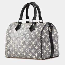 Louis Vuitton Speedy Bandouliere 25 Gray Black Monogram Jacquard Shoulder Bag