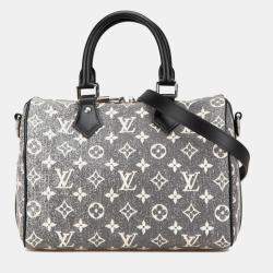 Louis Vuitton Speedy Bandouliere 25 Gray Black Monogram Jacquard Shoulder Bag