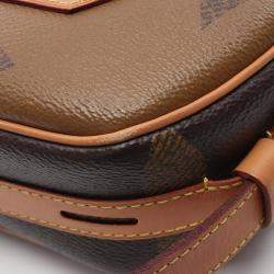 Pre Owned Louis Vuitton Boite Chapeau Souple Brown Coated Canvas Leather Shoulder Bag