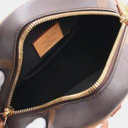 Pre Owned Louis Vuitton Boite Chapeau Souple Brown Coated Canvas Leather Shoulder Bag