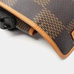 Pre Owned Louis Vuitton Nigo Amazon Brown Black Coated Canvas Leather Shoulder Bag