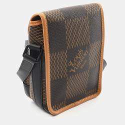 Pre Owned Louis Vuitton Nigo Amazon Brown Black Coated Canvas Leather Shoulder Bag