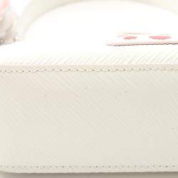Pre Owned Louis Vuitton Yayoi Kusama Marellini White Red Epi Leather Shoulder Bag