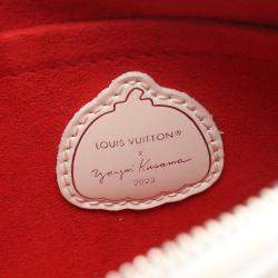 Pre Owned Louis Vuitton Yayoi Kusama Marellini White Red Epi Leather Shoulder Bag