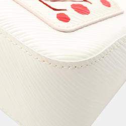Pre Owned Louis Vuitton Yayoi Kusama Marellini White Red Epi Leather Shoulder Bag
