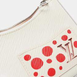Pre Owned Louis Vuitton Yayoi Kusama Marellini White Red Epi Leather Shoulder Bag