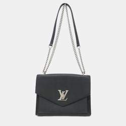 Pre Owned Louis Vuitton My Lock Me Chain Black Leather Shoulder Bag