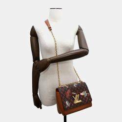 Pre Owned Louis Vuitton Sac Twist MM Orange Monogram Catogram Shoulder Bag