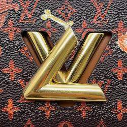 Pre Owned Louis Vuitton Sac Twist MM Orange Monogram Catogram Shoulder Bag