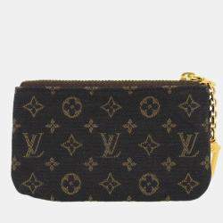 Pre Owned Louis Vuitton Pochette Brown Monogram Mini Lin Canvas Coin Purse