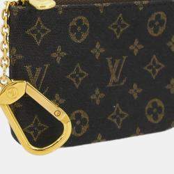 Pre Owned Louis Vuitton Pochette Brown Monogram Mini Lin Canvas Coin Purse