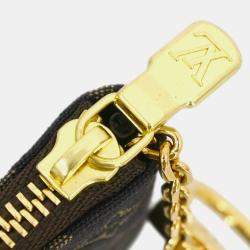 Pre Owned Louis Vuitton Pochette Brown Monogram Mini Lin Canvas Coin Purse