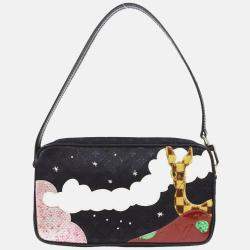 Louis Vuitton Pochette Conte De Fees Black Satin Clutch Bag
