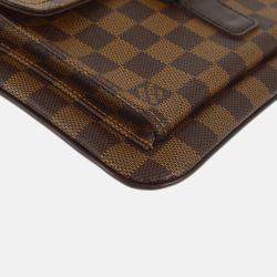 Pre Owned Louis Vuitton Pochette Melville Brown Damier Ebene Canvas Shoulder Bag