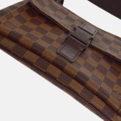 Pre Owned Louis Vuitton Pochette Melville Brown Damier Ebene Canvas Shoulder Bag