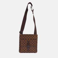 Pre Owned Louis Vuitton Pochette Melville Brown Damier Ebene Canvas Shoulder Bag