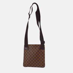 Pre Owned Louis Vuitton Pochette Melville Brown Damier Ebene Canvas Shoulder Bag