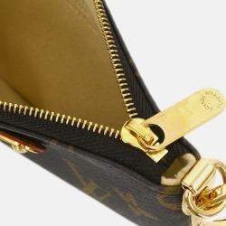 Pre Owned Louis Vuitton Pochette Milla PM Brown Monogram Canvas Clutch Bag