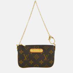 Pre Owned Louis Vuitton Pochette Milla PM Brown Monogram Canvas Clutch Bag