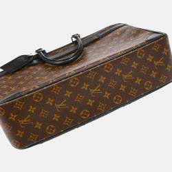 Louis Vuitton Porte Document Voyage Macassar Canvas Briefcase