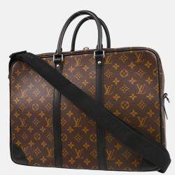 Louis Vuitton Porte Document Voyage Macassar Canvas Briefcase