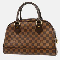 Pre Owned Louis Vuitton Duomo Brown Damier Ebene Canvas Top Handle Bag