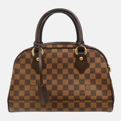 Pre Owned Louis Vuitton Duomo Brown Damier Ebene Canvas Top Handle Bag