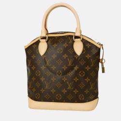 Pre Owned Louis Vuitton Lockit Brown Monogram Canvas Top Handle Bag