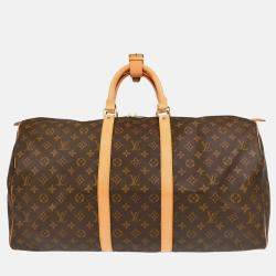 Louis Vuitton Monogram Keepall 55 Travel Duffle Handbag