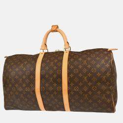 Louis Vuitton Keepall 55 Brown Monogram Canvas Travel Bag