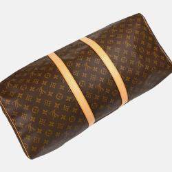 Louis Vuitton Keepall 55 Brown Monogram Canvas Travel Bag